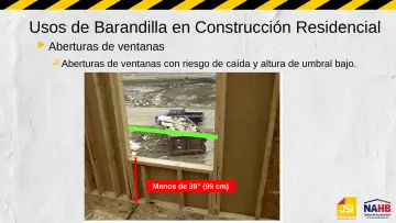 Slide 22: Usos de Barandilla en Construcción Residencial