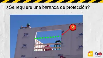 Slide 23: ¿Se requiere una baranda de protección?