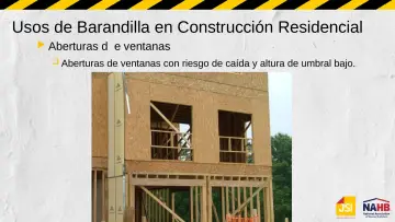 Slide 25: Usos de Barandilla en Construcción Residencial