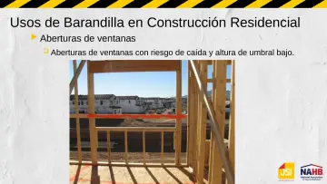 Slide 27: Usos de Barandilla en Construcción Residencial
