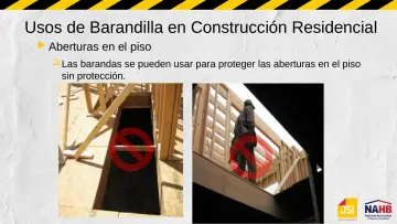 Slide 28: Usos de Barandilla en Construcción Residencial