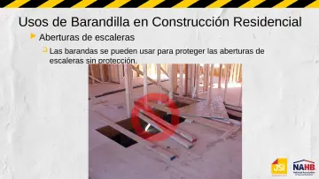 Slide 30: Usos de Barandilla en Construcción Residencial