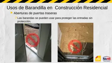 Slide 31: Usos de Barandilla en Construcción Residencial