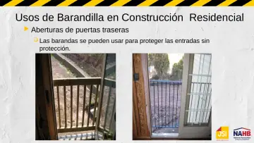 Slide 32: Usos de Barandilla en Construcción Residencial