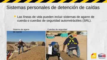 Slide 42: Sistemas personales de detención de caídas