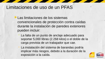Slide 64: Limitaciones de uso de un PFAS