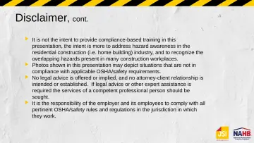 Slide 3: Disclaimer , cont.