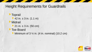 Slide 11: Height Requirements for Guardrails