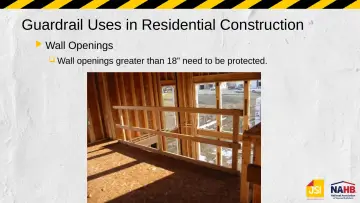 Slide 14: Guardrail Uses in Residential Construction