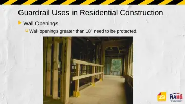 Slide 17: Guardrail Uses in Residential Construction