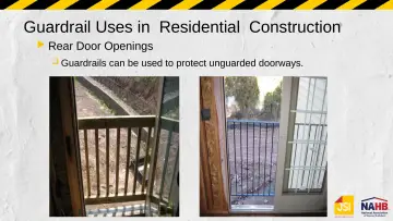 Slide 32: Guardrail Uses in Residential Construction