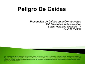 Slide 1: Prevención de Caídas en la Construcción