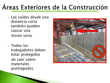 Slide 12: Las caídas desde una distancia corta también pueden causar una lesión seria.