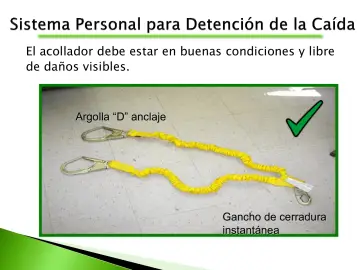 Slide 71: El acollador debe estar en buenas condiciones y libre de daños visibles.