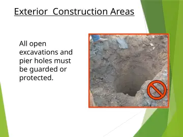Slide 14: Exterior Construction Areas