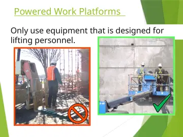 Slide 28: Powered Work Platforms