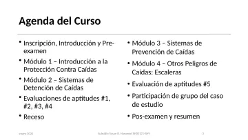 Slide 3: Agenda del Curso