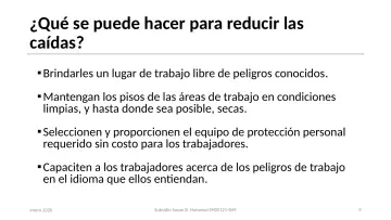 Slide 9: ¿Qué se puede hacer para reducir las caídas?