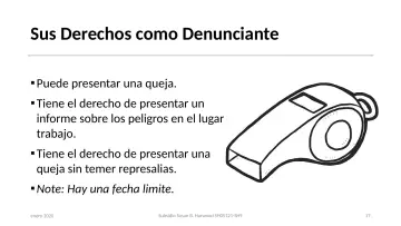 Slide 17: Sus Derechos como Denunciante