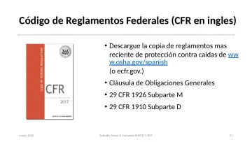 Slide 21: Código de Reglamentos Federales (CFR en ingles)