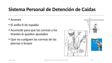Slide 28: Sistema Personal de Detención de Caídas