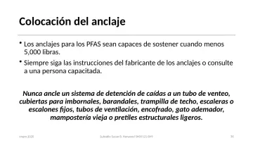 Slide 34: Colocación del anclaje