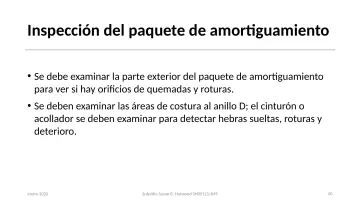 Slide 40: Inspección del paquete de amortiguamiento