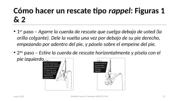 Slide 53: Cómo hacer un rescate tipo rappel: Figuras 1 & 2