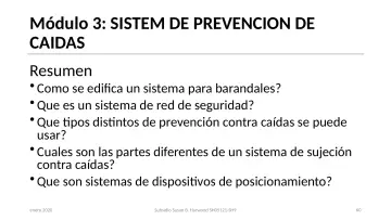 Slide 60: Módulo 3: SISTEM DE PREVENCION DE CAIDAS