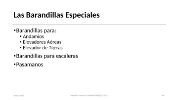 Slide 66: Las Barandillas Especiales
