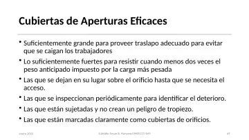 Slide 69: Cubiertas de Aperturas Eficaces