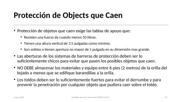 Slide 74: Protección de Objects que Caen