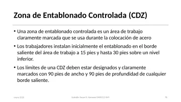 Slide 78: Zona de Entablonado Controlada (CDZ)