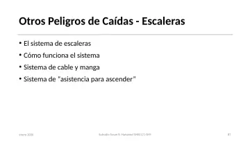 Slide 87: Otros Peligros de Caídas - Escaleras