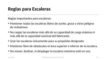 Slide 89: Reglas para Escaleras