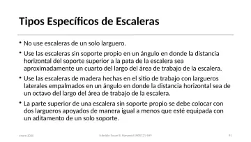 Slide 91: Tipos Específicos de Escaleras