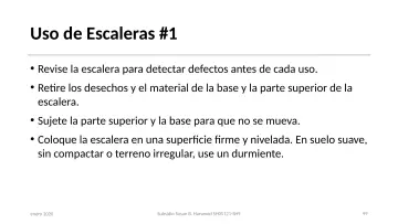 Slide 99: Uso de Escaleras #1