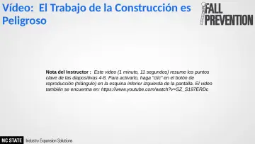 Slide 9: Vídeo: El Trabajo de la Construcción es Peligroso