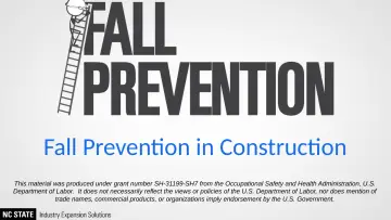 Slide 1: Fall Prevention in Construction