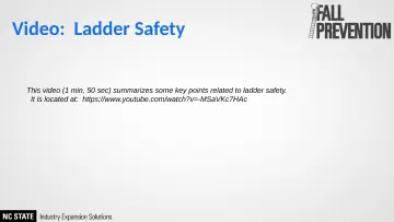 Slide 22: Video: Ladder Safety