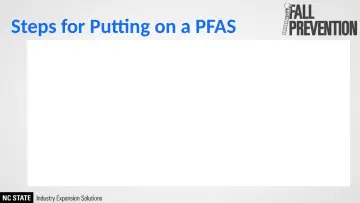 Slide 25: Steps for Putting on a PFAS