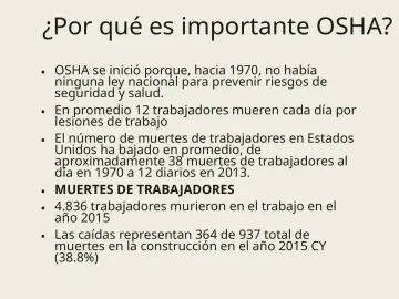 Slide 8: ¿Por qué es importante OSHA?