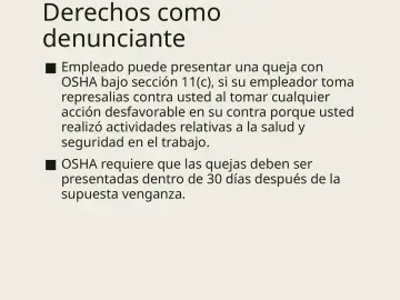 Slide 18: Derechos como denunciante
