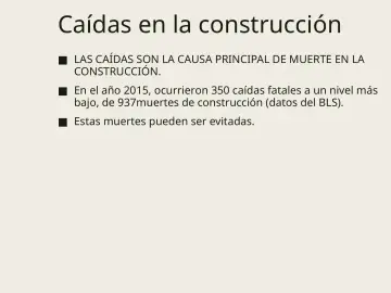 Slide 24: Caídas en la construcción