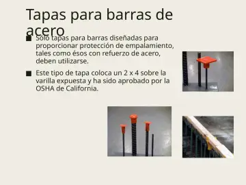 Slide 44: Tapas para barras de acero