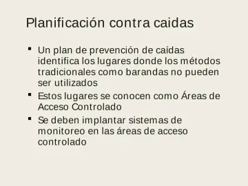 Slide 48: Planificación contra caidas