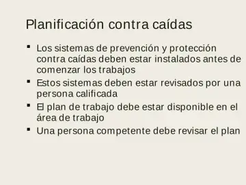 Slide 50: Planificación contra caídas