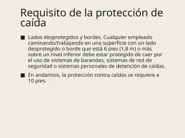 Slide 55: Requisito de la protección de caída