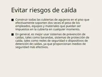 Slide 56: Evitar riesgos de caída