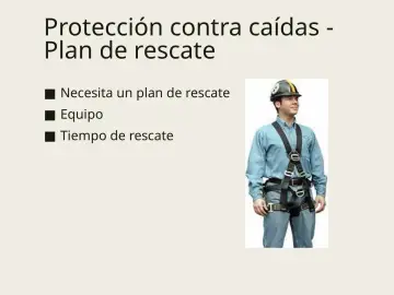 Slide 82: Protección contra caídas - Plan de rescate